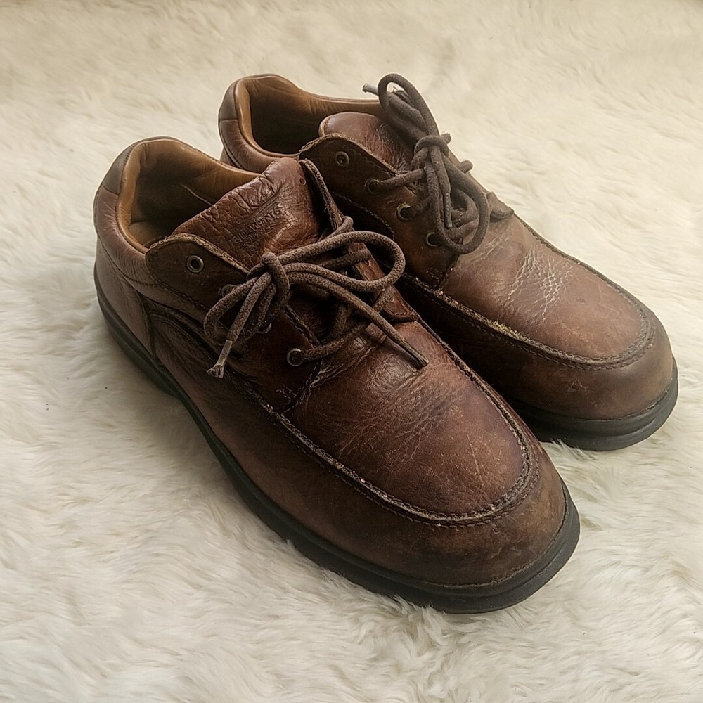 Red Wing Oxford Mens 9 D Brown Leather Moc Toe Slip Resistant Work Shoes